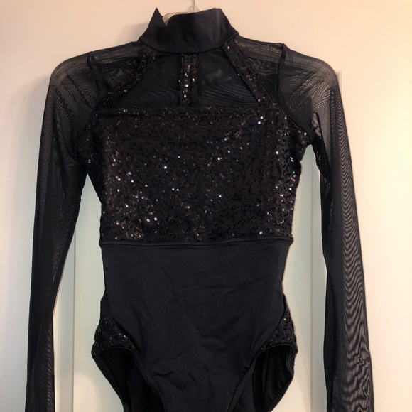 Black Mesh and Sequin Dance costume